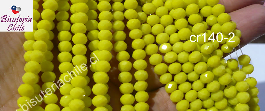 Cristal amarillo de 6 mm, tira de 90 unidades aprox