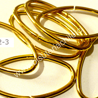 Argolla ovalada dorada 28 mm de largo y 15 mm de ancho 2 mm de espesor set de 9 unidades 