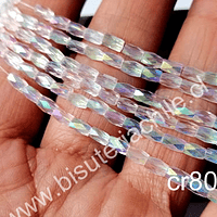 Cristal facetado transparente tornasol, especial excelente calidad, 4 x 2 mm, set de 98 cristales aprox.