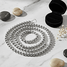 Hematite plateada de 4 mm, tira de  100 piedras aprox