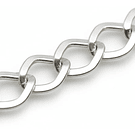 Cadenas, cadena plateada, eslabón de 8 x 6 mm, por metro