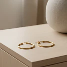 Aro con cierre, acero inoxidable 30 mm, por par, dorado