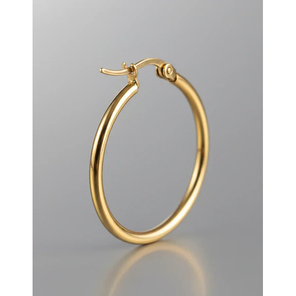 Aro con cierre, acero inoxidable 30 mm, por par, dorado