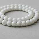 perla de vidrio color blanco de 8 mm, tira de 53 piedras aprox