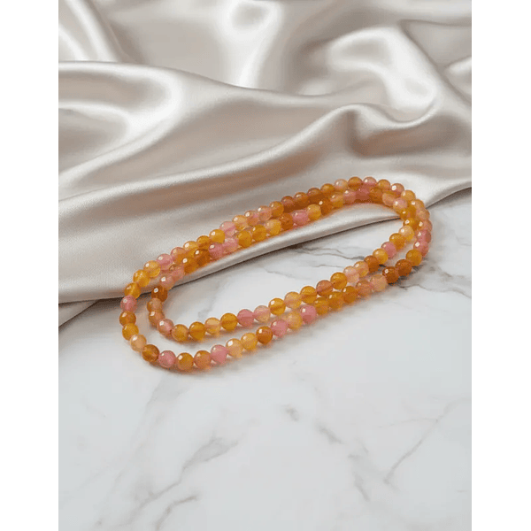 Agatas, Agata de 4 mm en tonos naranjas, tira de 92 piedras