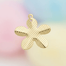Dije flor baño de oro, 17 mm de diámetro, por par