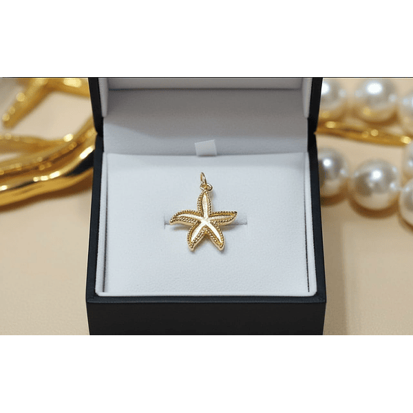 Dije baño de oro en forma de estrella de mar, 12 mm