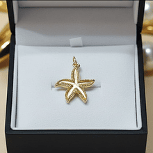 Dije baño de oro en forma de estrella de mar, 12 mm