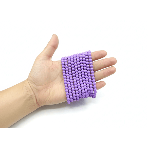 Perla de vidrio pintado 6 mm color lila tira de 72 unidades