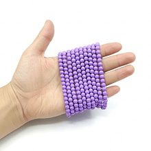 Perla de vidrio pintado 6 mm color lila tira de 72 unidades