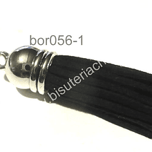 Borla negra base plateado 35 mm de ancho