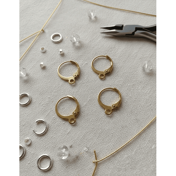 Base de aro acero dorado, 12 mm, set de 4 unidades