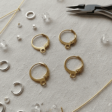 Base de aro acero dorado, 12 mm, set de 4 unidades