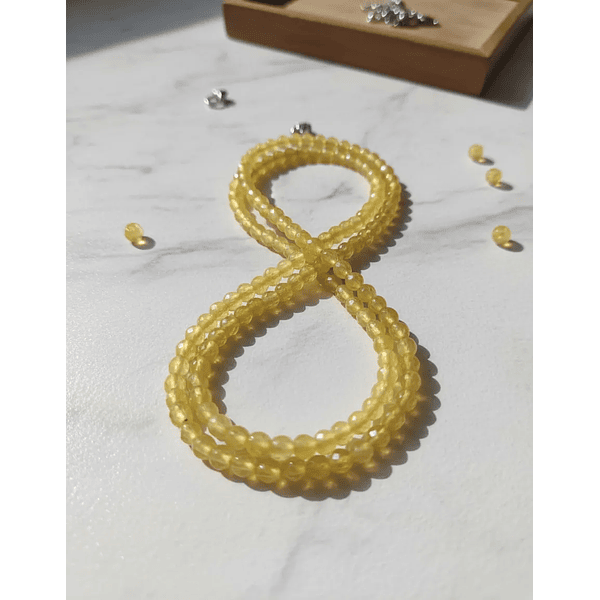 Agata facetada de 4 mm, tira de 95 piedras aprox