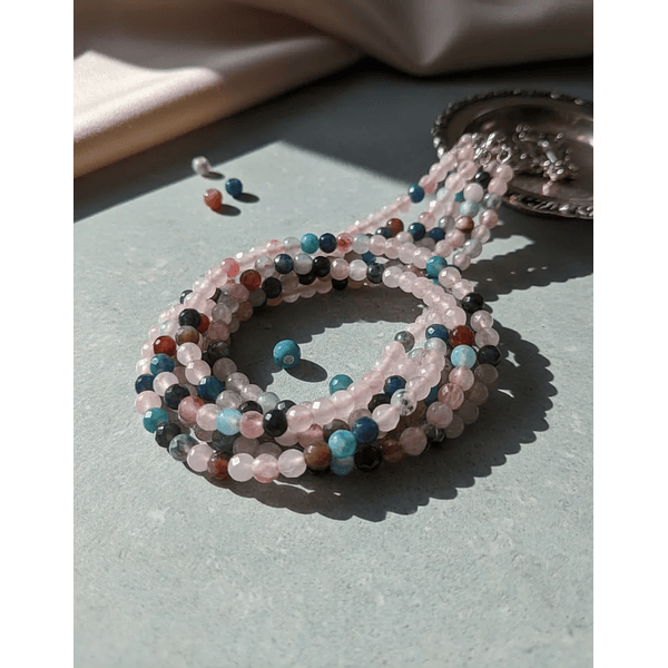 Agata facetada de 4 mm, tira de 95 piedras aprox