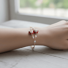 Perla española en forma de corazón rojo, 11 x 12 mm, set de 2 unidades. San Valentin