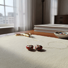 Perla española en forma de corazón rojo, 11 x 12 mm, set de 2 unidades. San Valentin