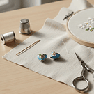 Perla española en forma de corazón turquesa 11 x 12 mm, set de 2 unidades. San Valentin