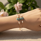 Perla española en forma de corazón turquesa 11 x 12 mm, set de 2 unidades. San Valentin