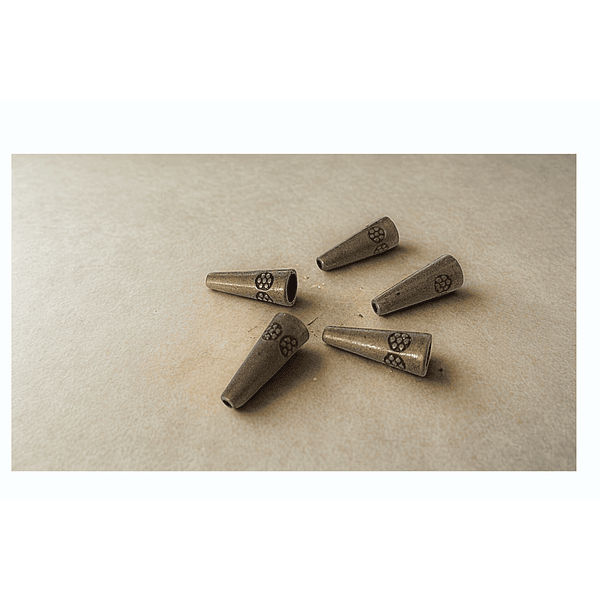 Separador y casquete envejecido con diseño, 20 mm de largo, 8 mm de ancho, agujero de 6 mm, set de 5 unidades