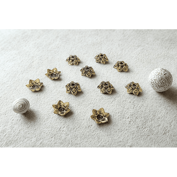 Casquete dorado, 9 x 3 mm, set de 10 unidades