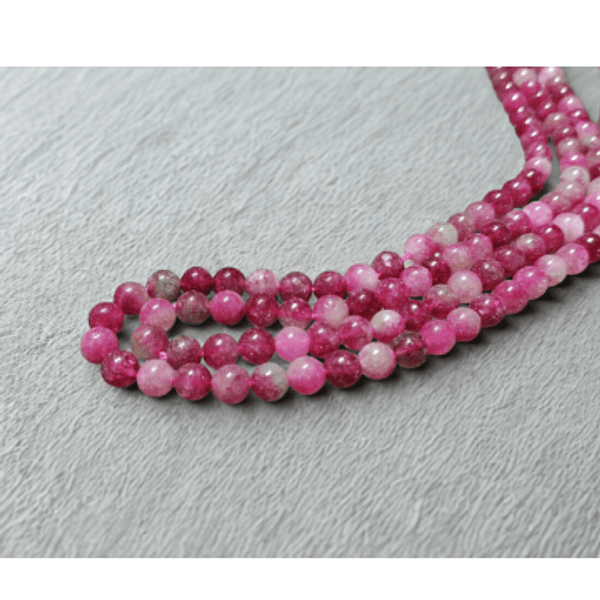 Jade sandia turmalinado de 6 mm, tira de 60 piedras aprox