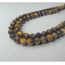 Ojo de tigre 8 mm, tira de 46 piedras