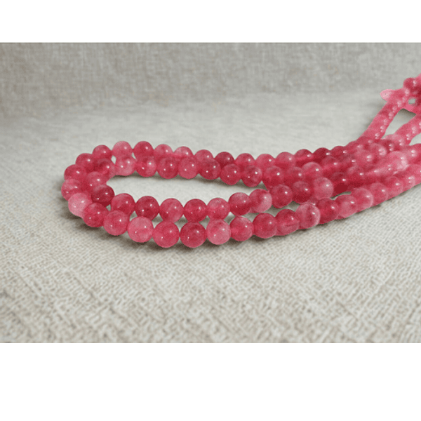 Jade rosa de 6 mm, tira de 60 piedras aprox