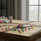 Cuentas opacas multicolor de 8 mm, 20 grs. (80 aprox.)