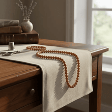 Perla de vidrio 6 mm café claro duro, tira de 72 piedras aprox