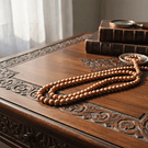 Perla de vidrio 6 mm café claro duro, tira de 72 piedras aprox