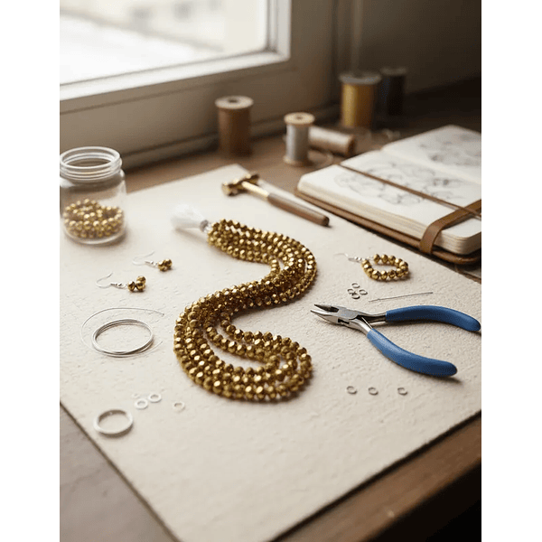 Cristal dorado de 6 mm, tira de 97 unidades