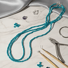 Cristal facetado 1.5 mm en color calipso metálico, 195 cristales aprox