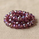 Cristal 10 x 8 mm, tonos rojo tornasol con brillos metálico, set de 20 unidades