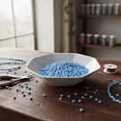 mostacilla celeste de 8/0, set de 40 grs