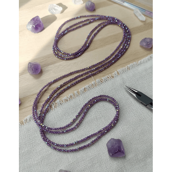 Cristal facetado 1.5 mm en color lila tornasol 195 cristales aprox