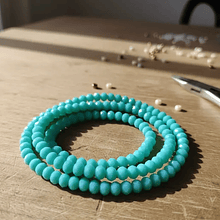 Cristal facetado de 6 mm, color menta, tira de 85 cristales aprox.