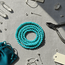 Cristal facetado de 6 mm, color menta, tira de 85 cristales aprox.