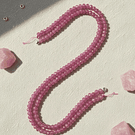 Agatas, Agata rondell rosa de 4 mm, tira de 115 piedras aprox