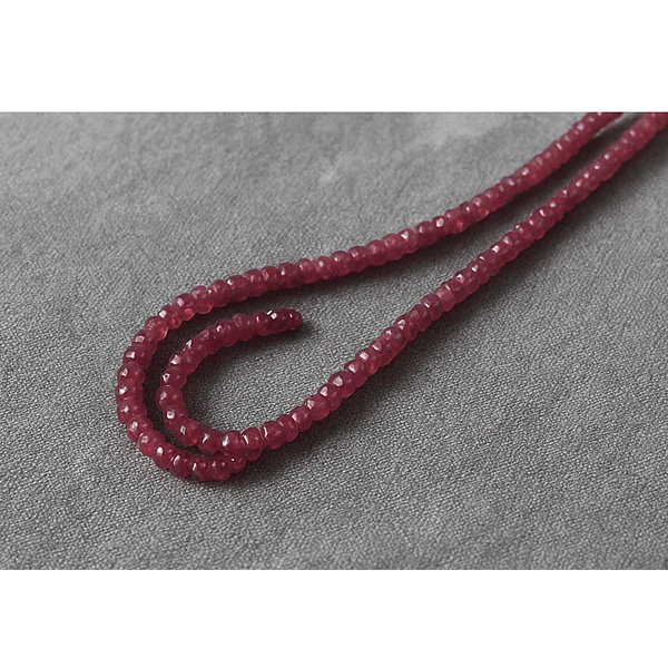 Agatas, Agata rondell fucsia de 4 mm, tira de 115 piedras aprox