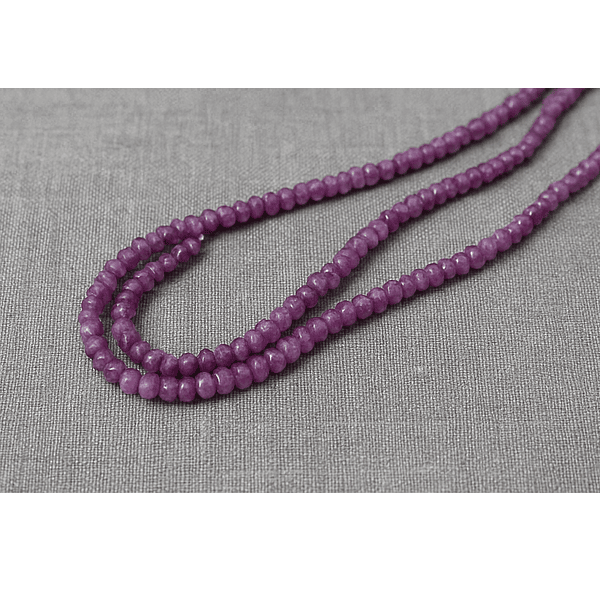 Agatas, Agata rondell morado de 4 mm, tira de 115 piedras aprox