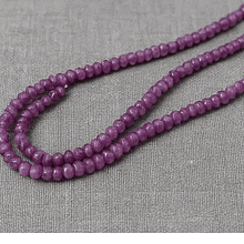 Agatas, Agata rondell morado de 4 mm, tira de 115 piedras aprox