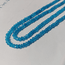 Agatas, Agata rondell celeste de 4 mm, tira de 115 piedras aprox