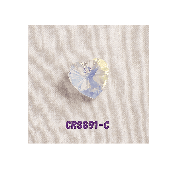 Cristal en forma de corazón color tornasol, 12 x 12 mm, por unidad
