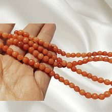 Agata en tonos naranjos de 6 mm, tira de 60 piedras aprox