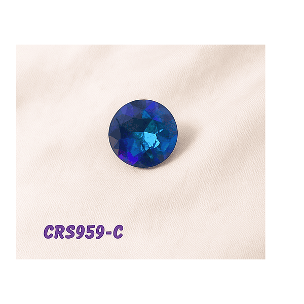 Cristal rívoli azul tornasol de 15 mm, con agujero para colgar, por unidad