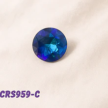 Cristal rívoli azul tornasol de 15 mm, con agujero para colgar, por unidad