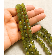 Agatas, Agata facetada en tonos verdes de 8 mm, tira de 46 piedras apróx