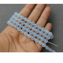 Agata facetada en tonos blanco piedra luna de 8 m