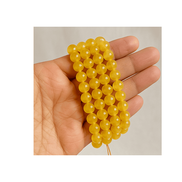 Agatas, Agata facetada en amarillo tonos azules de 8 mm, tira de 46 piedras apróx